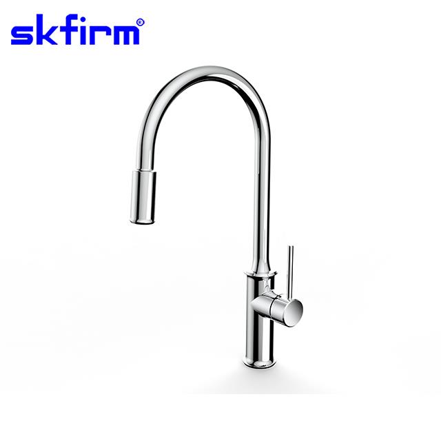 Chrome Kitchen Mixer Tap Pull Out Water Faucet