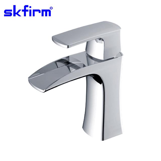 Square Hot And Cold Water Mixer Brass Basin Faucet