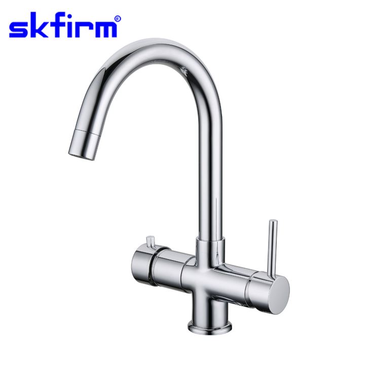 Chorme Drinking Sparkling Water Faucet Deck Mount Pure Chiller Water Kitchen Five Way Tap