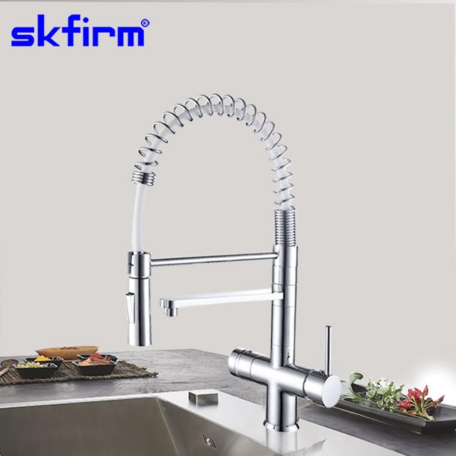 White Three Way Kitchen Faucet FIlter Water Tap