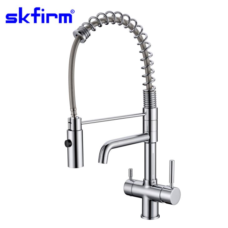 Traditional Three Way Spring Pull Down Kitchen Faucet